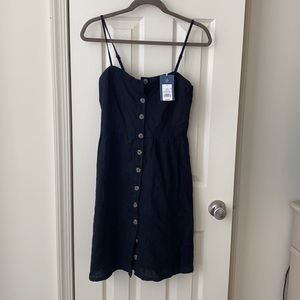 NWT Black front button dress with pockets